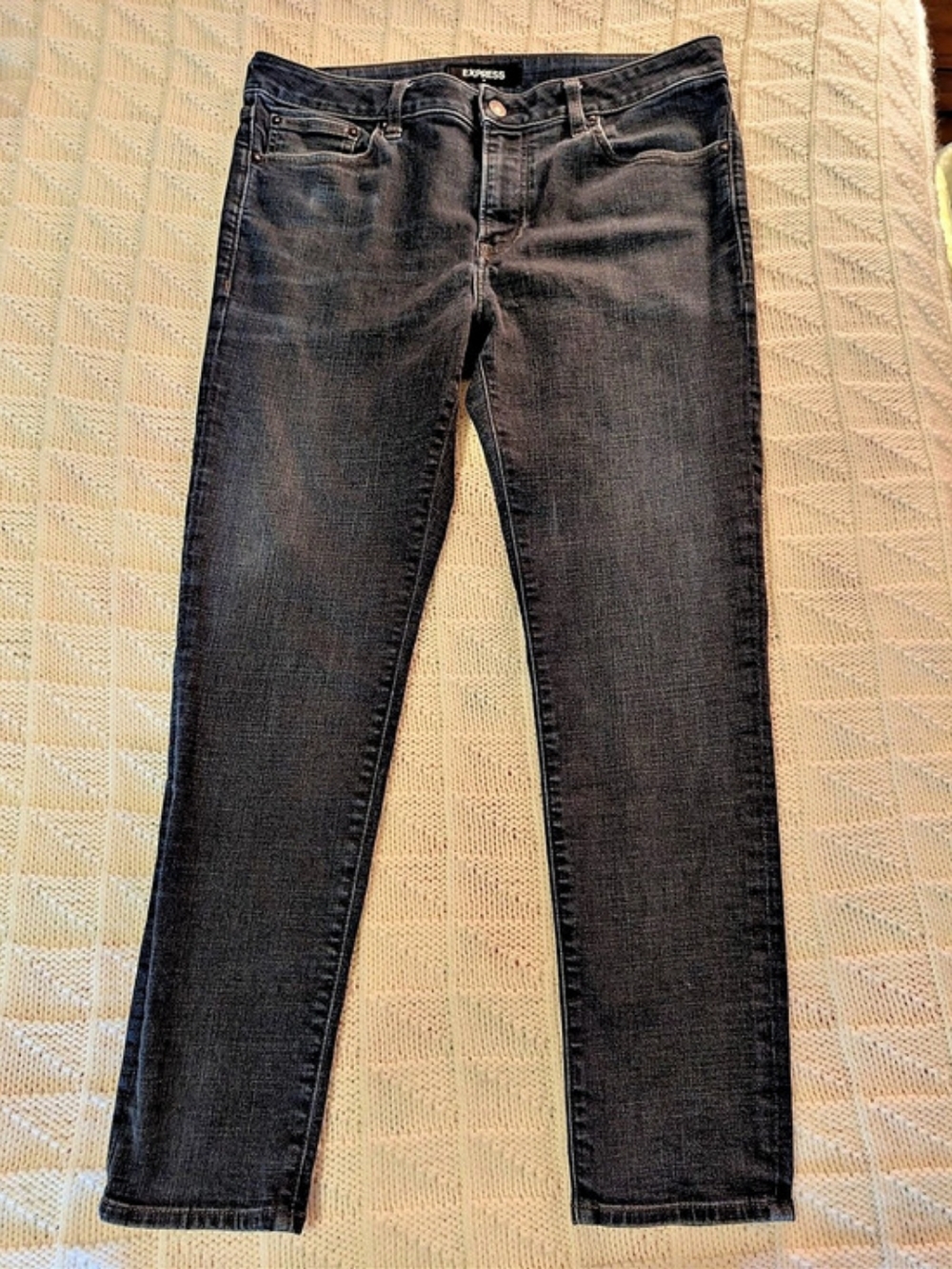 Express Skinny Men's Jeans Waist 34 x 30 in Black
